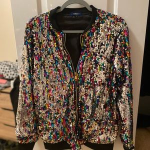 Taylor Swift 1989 Inspired Sequin Long Sleeve Bomber Jacket